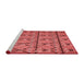 Sideview of Machine Washable Transitional Red Rug, wshpat3570rd