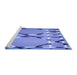 Sideview of Machine Washable Transitional Sky Blue Rug, wshpat3571blu