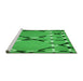 Sideview of Machine Washable Transitional Green Rug, wshpat3571grn