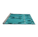 Sideview of Machine Washable Transitional Dark Cyan Green Rug, wshpat3571lblu