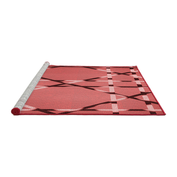 Sideview of Machine Washable Transitional Red Rug, wshpat3571rd