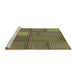 Sideview of Machine Washable Transitional Brass Green Rug, wshpat3572brn