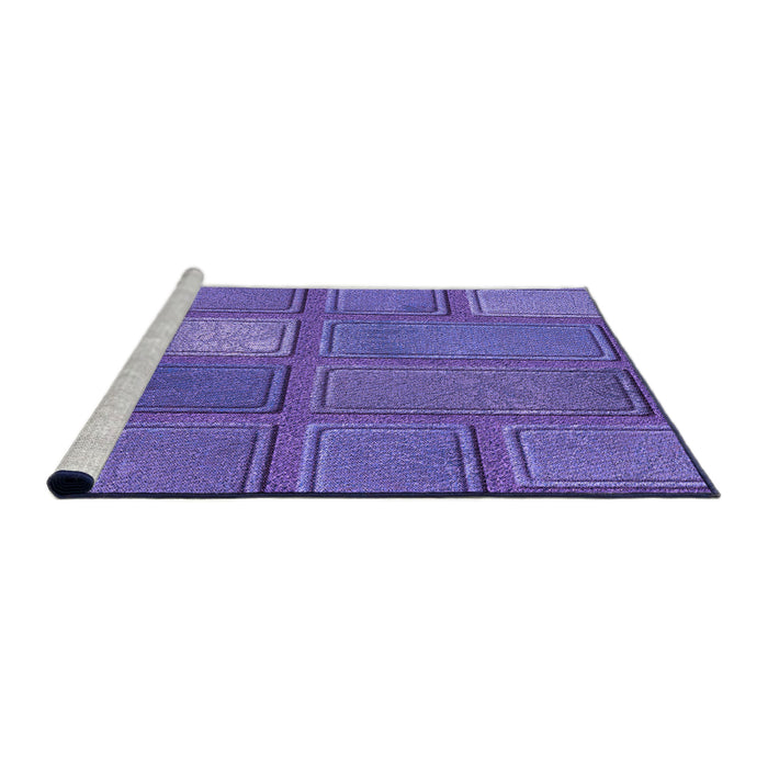 Sideview of Machine Washable Transitional Amethyst Purple Rug, wshpat3572pur