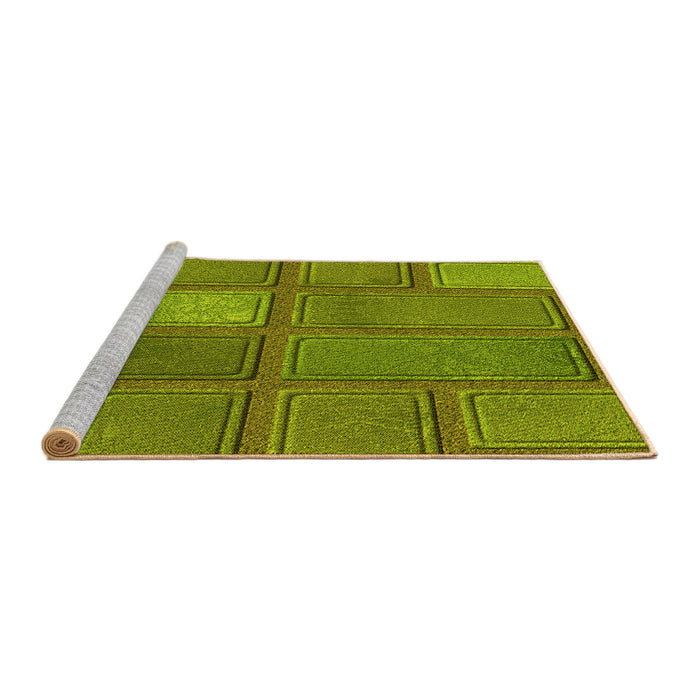 Sideview of Machine Washable Transitional Pistachio Green Rug, wshpat3572yw