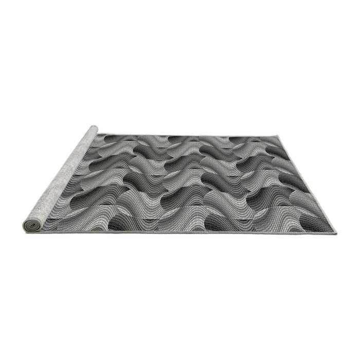 Sideview of Machine Washable Transitional Dark Gray Rug, wshpat3573gry
