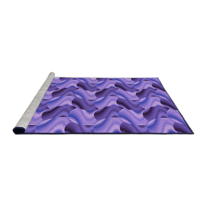 Sideview of Machine Washable Transitional Amethyst Purple Rug, wshpat3573pur
