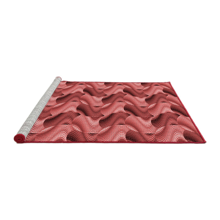 Sideview of Machine Washable Transitional Red Rug, wshpat3573rd