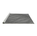 Sideview of Machine Washable Transitional Carbon Gray Rug, wshpat3574gry