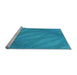 Sideview of Machine Washable Transitional Blue Rug, wshpat3574lblu