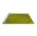 Sideview of Machine Washable Transitional Green Rug, wshpat3574yw