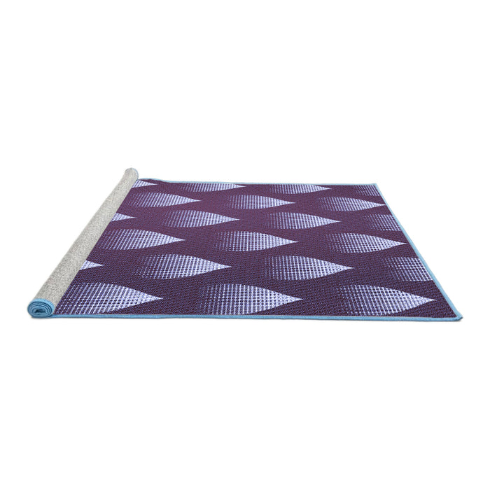 Sideview of Machine Washable Transitional Plum Purple Rug, wshpat3576blu