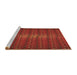 Sideview of Machine Washable Transitional Mahogany Brown Rug, wshpat3577brn