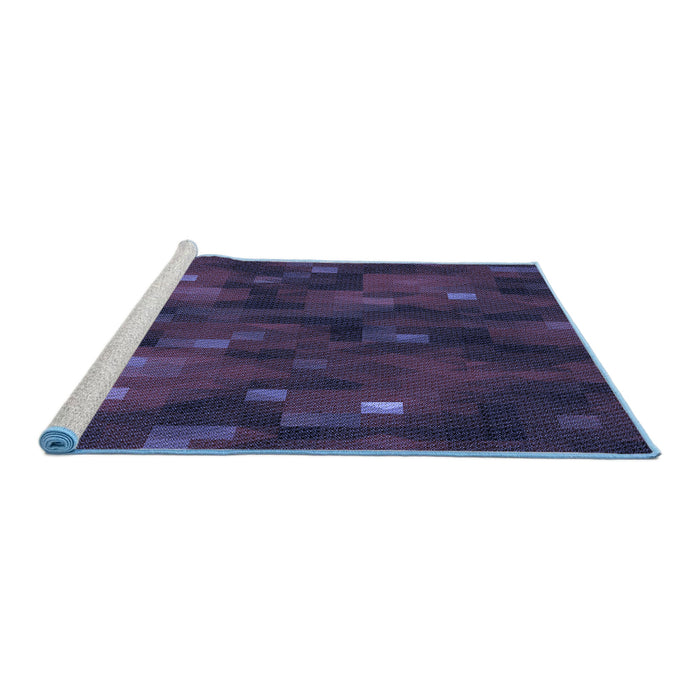 Sideview of Machine Washable Transitional Deep Periwinkle Purple Rug, wshpat3578blu