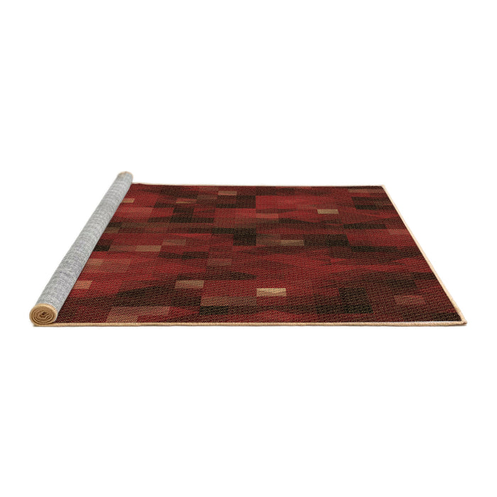 Sideview of Machine Washable Transitional Dark Red Rug, wshpat3578brn