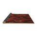 Thickness of Patterned Dark Red Rug, pat3578brn