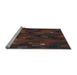 Sideview of Machine Washable Transitional Coffee Brown Rug, wshpat3578lblu