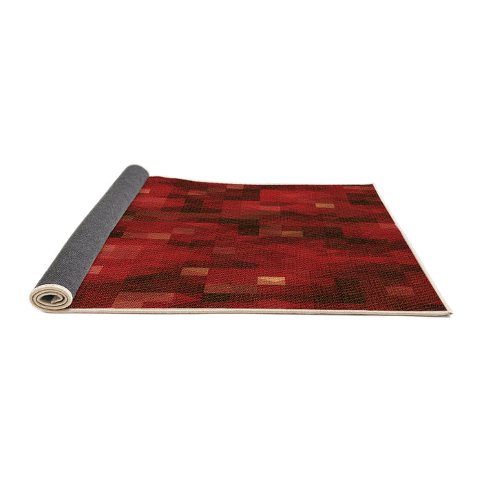 Thickness of Patterned Tomato Red Rug, pat3578org