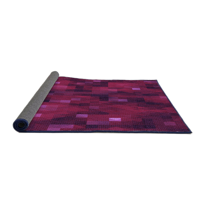 Thickness of Patterned Medium Violet Red Pink Rug, pat3578pur