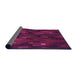 Thickness of Patterned Medium Violet Red Pink Rug, pat3578pur