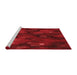 Sideview of Machine Washable Transitional Red Rug, wshpat3578rd