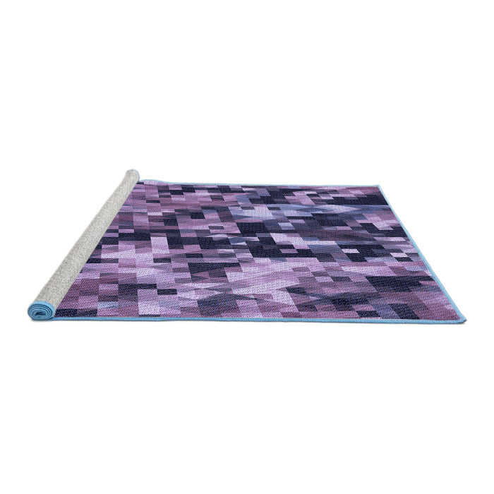 Sideview of Machine Washable Transitional Purple Mimosa Purple Rug, wshpat3579blu