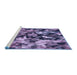 Sideview of Machine Washable Transitional Purple Mimosa Purple Rug, wshpat3579blu