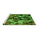 Sideview of Machine Washable Transitional Dark Forest Green Rug, wshpat3579grn