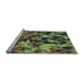 Sideview of Machine Washable Transitional Green Rug, wshpat3579lblu