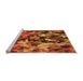 Sideview of Machine Washable Transitional Neon Orange Rug, wshpat3579org