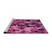 Sideview of Machine Washable Transitional Neon Pink Rug, wshpat3579pur