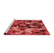 Sideview of Machine Washable Transitional Red Rug, wshpat3579rd