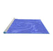 Sideview of Machine Washable Transitional Sky Blue Rug, wshpat3580blu