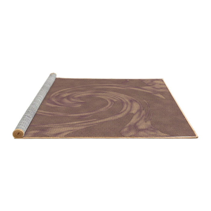 Sideview of Machine Washable Transitional Chestnut Brown Rug, wshpat3580brn