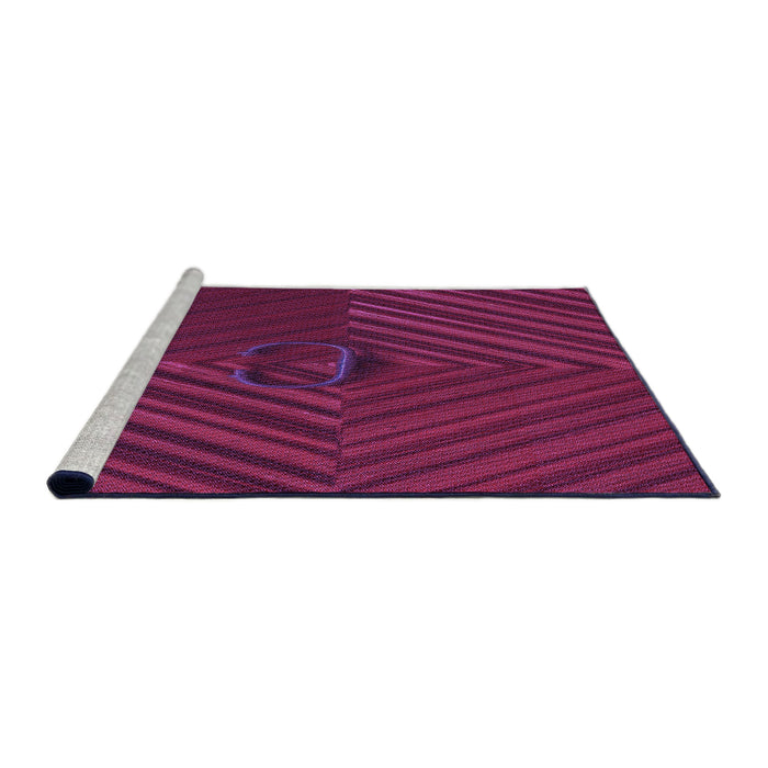 Sideview of Machine Washable Transitional Medium Violet Red Pink Rug, wshpat3582pur
