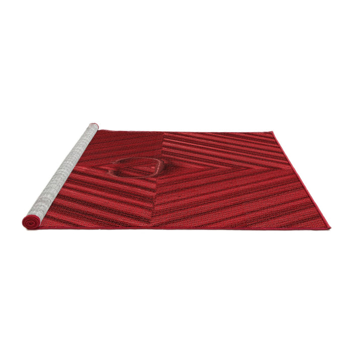 Sideview of Machine Washable Transitional Red Rug, wshpat3582rd