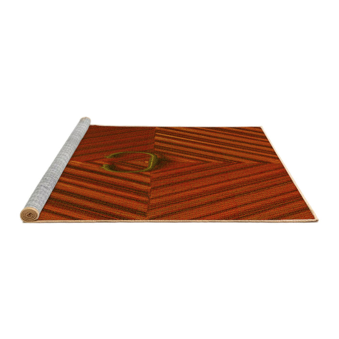 Sideview of Machine Washable Transitional Red Rug, wshpat3582yw