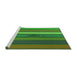 Sideview of Machine Washable Transitional Neon Green Rug, wshpat3583grn