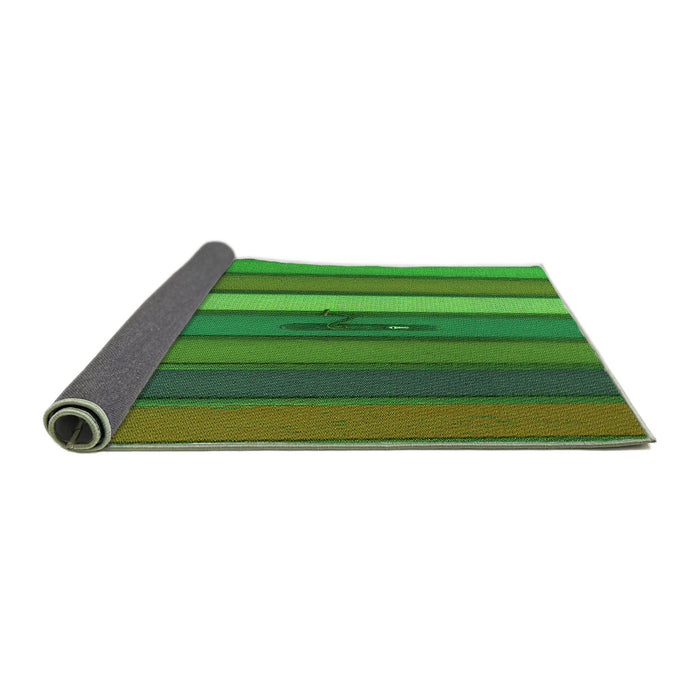 Thickness of Patterned Neon Green Rug, pat3583grn