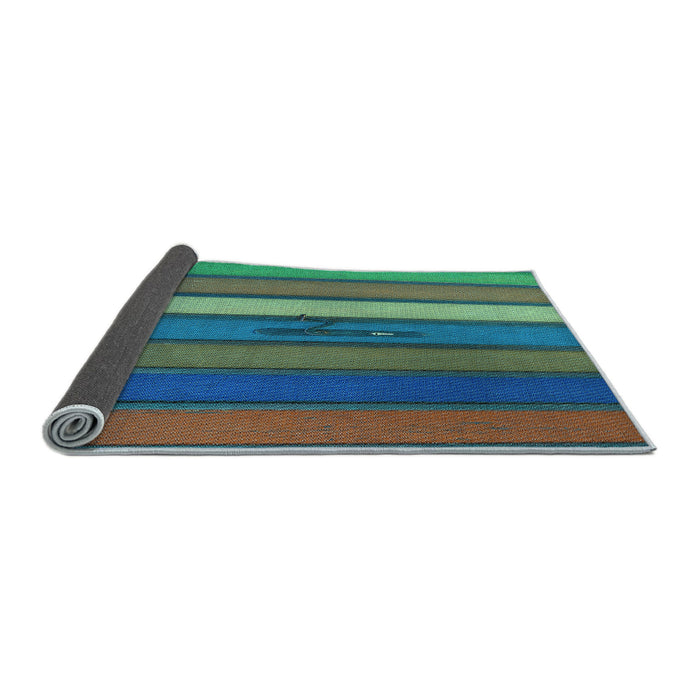 Thickness of Patterned Mint Green Rug, pat3583lblu