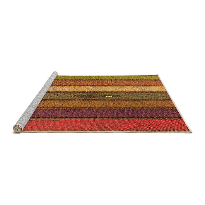 Sideview of Machine Washable Transitional Red Rug, wshpat3583org