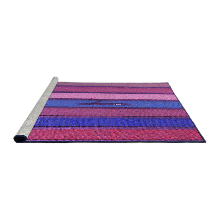Sideview of Machine Washable Transitional Medium Violet Red Pink Rug, wshpat3583pur
