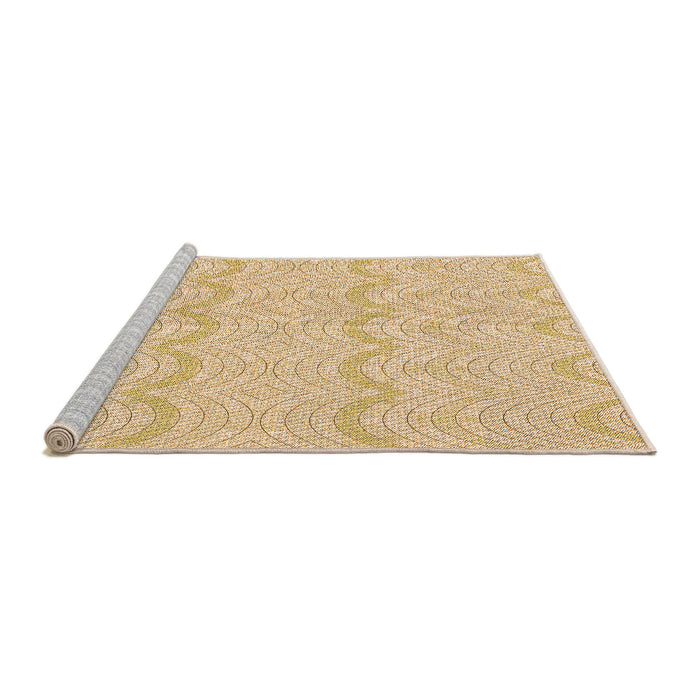Sideview of Machine Washable Transitional Khaki Gold Rug, wshpat3584org