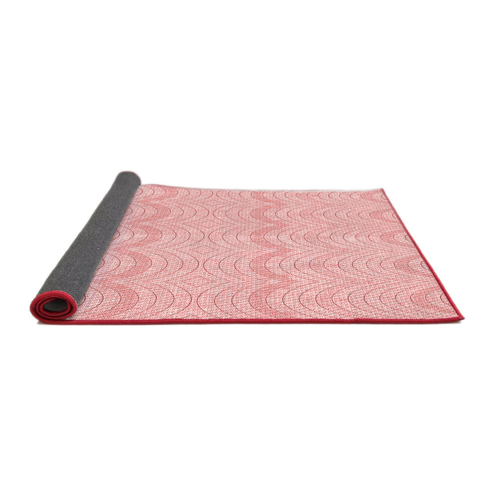 Thickness of Patterned Pastel Red Pink Rug, pat3584rd