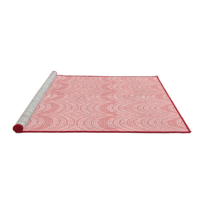 Sideview of Machine Washable Transitional Pastel Red Pink Rug, wshpat3584rd