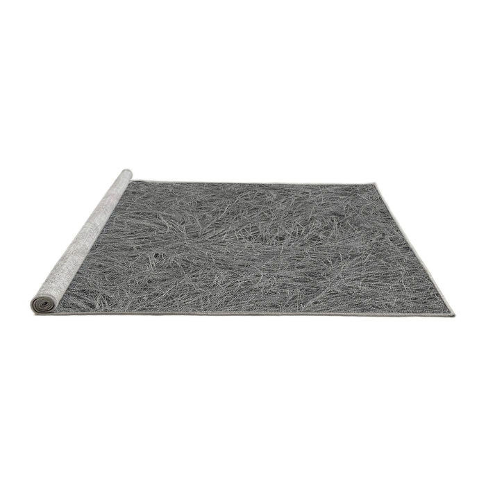 Sideview of Machine Washable Transitional Gunmetal Gray Rug, wshpat3585gry