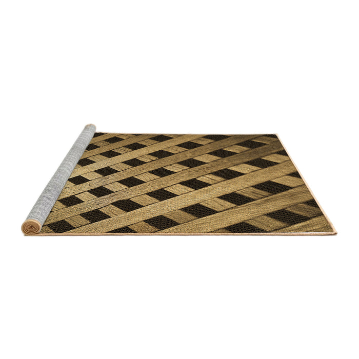 Sideview of Machine Washable Transitional Yellow Rug, wshpat3586brn