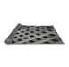 Thickness of Patterned Dark Gray Black Rug, pat3586gry
