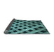 Thickness of Patterned Medium Turquoise Green Rug, pat3586lblu