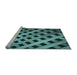 Sideview of Machine Washable Transitional Medium Turquoise Green Rug, wshpat3586lblu