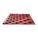 Sideview of Machine Washable Transitional Cranberry Red Rug, wshpat3586rd